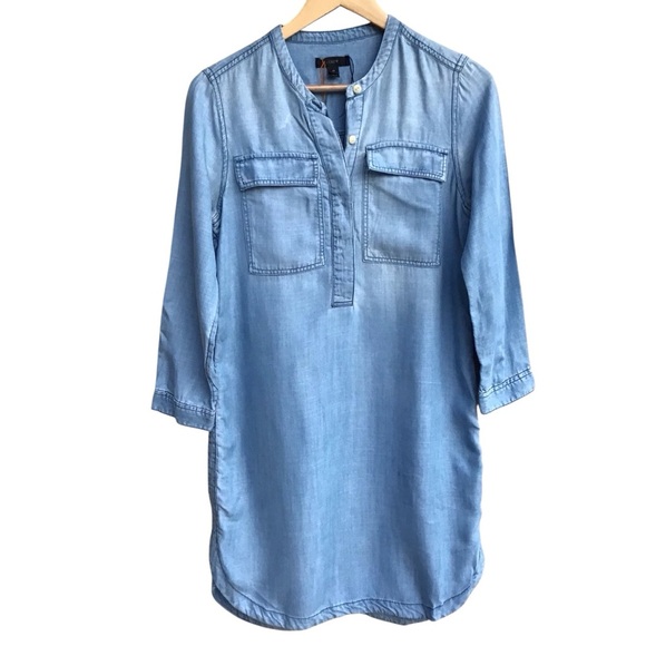 J Crew Drapey Chambray Shirt Dress NEW - Picture 5 of 7